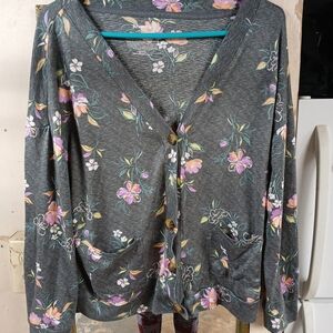 Floral Button-Up Cardigan